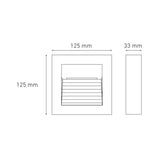 LUMINARIO LED CUADRADO EMPOTRAR/SOBREPONER SW 20 1.6W/100-240V. BLANCO 2700K LUZ CALIDA ELECTROMAG