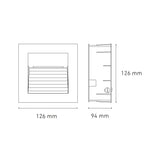 LUMINARIO LED CUADRADO EMPOTRAR/SOBREPONER SW 40 1.6W/100-240V. BLANCO 4000K LUZ NEUTRA ELECTROMAG