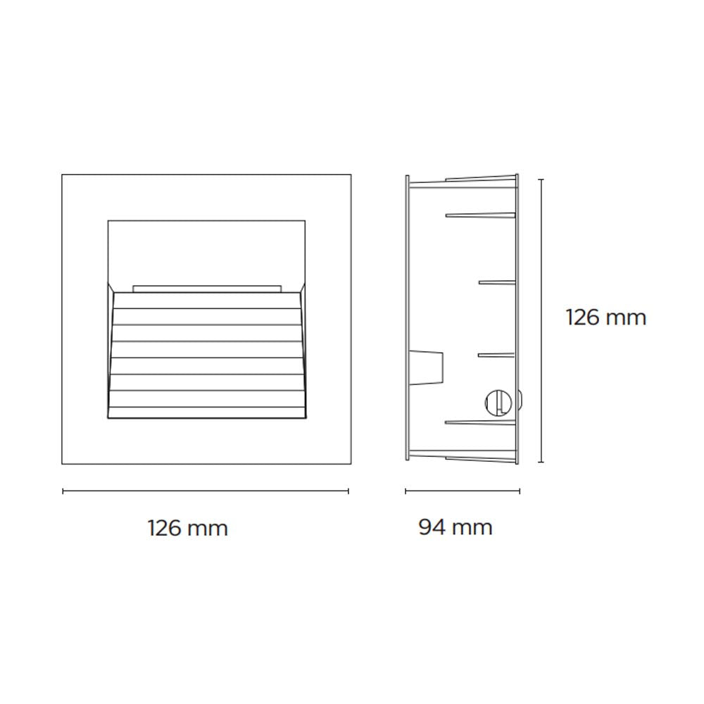 LUMINARIO LED CUADRADO EMPOTRAR/SOBREPONER SW 40 1.6W/100-240V BLANCO 3500K ELECTROMAG