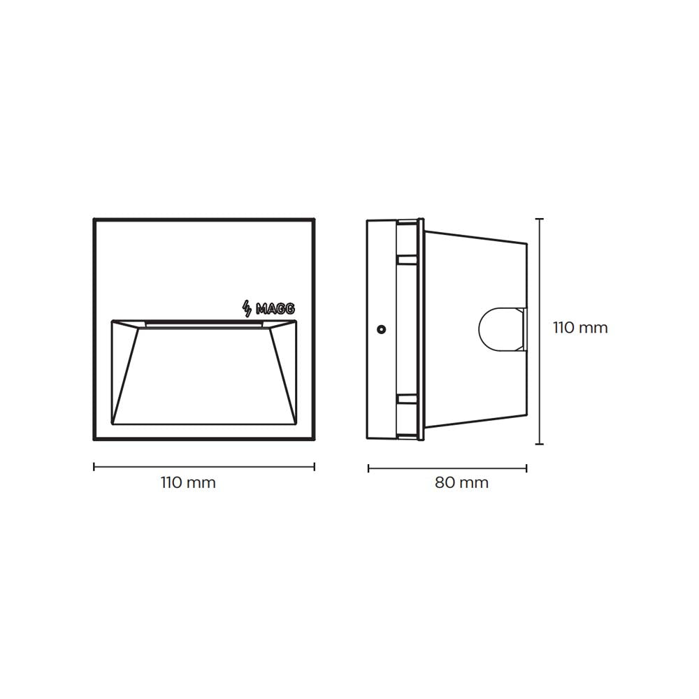 LUMINARIO LED  EMPOTRAR/SOBREPONER SW 10 AL 2W/100-305V. GRIS 4000K LUZ BLANCA ELECTROMAG