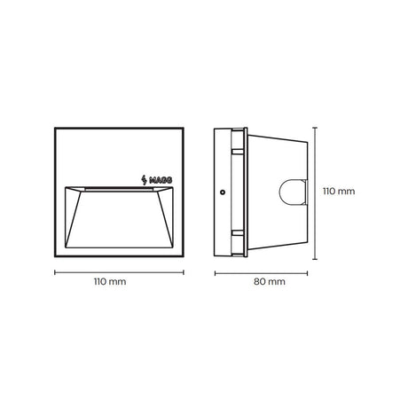 LUMINARIO LED  EMPOTRAR/SOBREPONER SW 10 AL 2W/100-305V. GRIS 4000K LUZ BLANCA ELECTROMAG