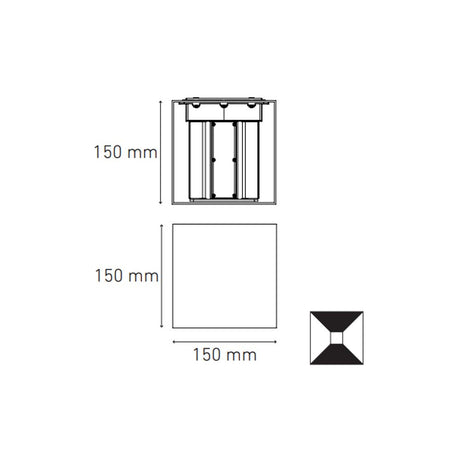 LUMINARIO LED SOBREPONER MURO APLIQUE CUBO A15 24W/100-240V. BLANCO 3000K LUZ CALIDA ELECTROMAG