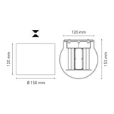 LUMINARIA W II 120/120 SOBREPONER 100-240V. BFP LUZ NEUTRA 3000K BLANCO ELECTROMAG