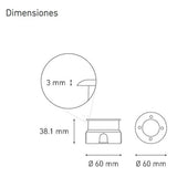 LUMINARIO LED EMPOTRAR PISO EP 60 1W/100-240V. 18 2700K. LUZ CALIDA ELECTROMAG