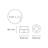 LUMINARIO LED EMPOTRAR PISO EP 60 1W/100-240V. 45 2700K. LUZ CALIDA ELECTROMAG