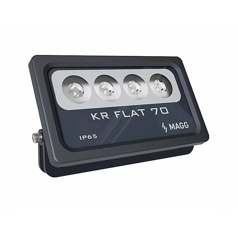 LUMINARIO LED PROYECTOR SOBREPONER MURO/PISO KR FLAT 70 12W/100-305V. 7 GRIS 2700K LUZ CALIDA ELECTROMAG