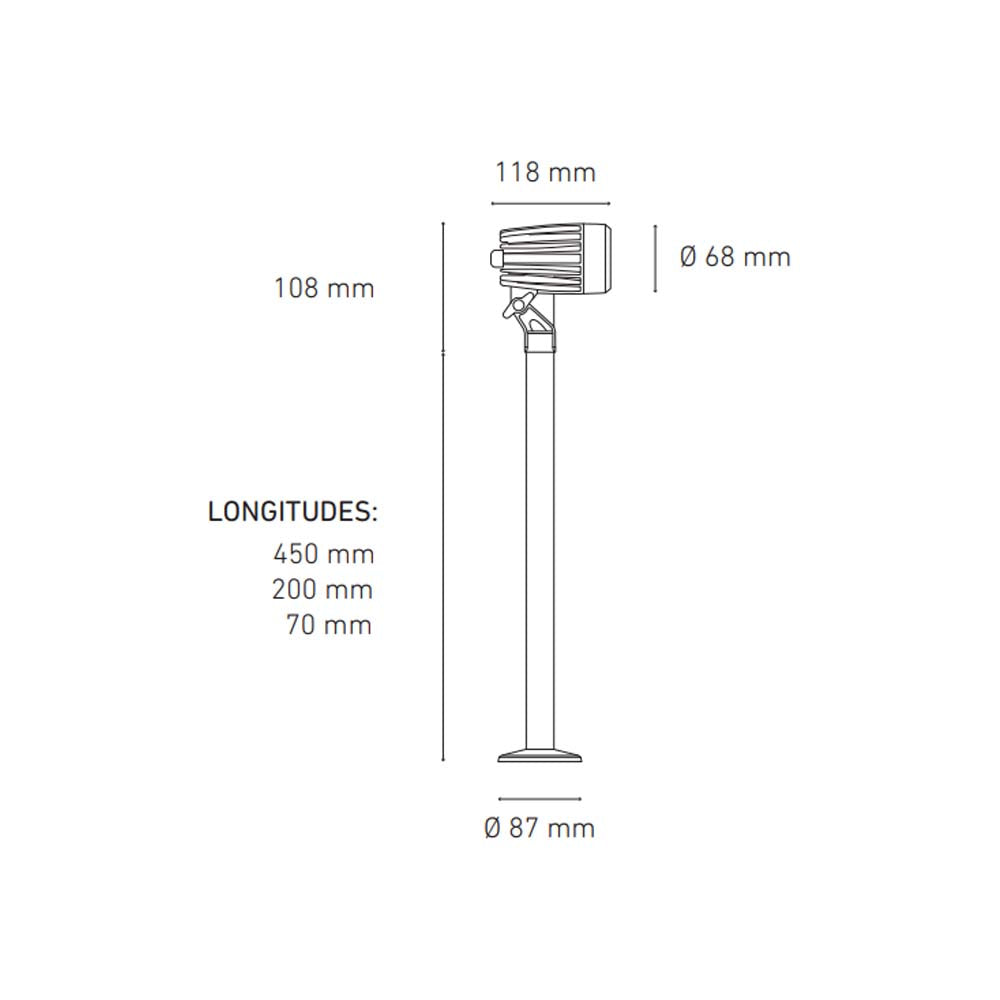 LUMINARIO LED PROYECTOR SOBREPONER MURO/PISO KR 10 10W/100-305V. 50 GRIS 3000K LUZ CALIDA ELECTROMAG