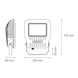 LUMINARIO LED PROYECTOR SOBREPONER MURO/PISO KR 55 55W/100-240V. 60X90 GRIS 3000K LUZ CALIDA ELECTROMAG