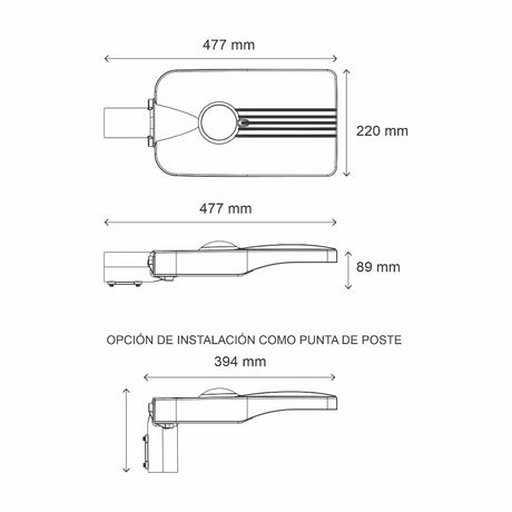 LUMINARIO LED ALUMBRADO PUBLICO CITI 55 55W/100-305V. GRIS 5000K LUZ BLANCA ELECTROMAG
