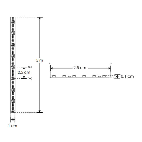 TIRA EXTRAPLANA LED 2216 5 MTS C/240 LEDS BLANCO CALIDO 24VCA 2200 K 19.2W OPTICA 120G ILUMILEDS