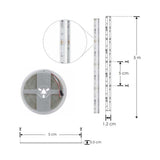 TIRA EXTRAPLANA DE LED COB 5MTS C/720 LEDS POR MT RGB 3 EN 1 TIPO PIXEL 24V CC 20W OPTICA 120 PISTA DE COBRE ACABADO C/AUTODHESIVO 3M PCB 2 OZ BOBLE CARA PROTECCION IP67