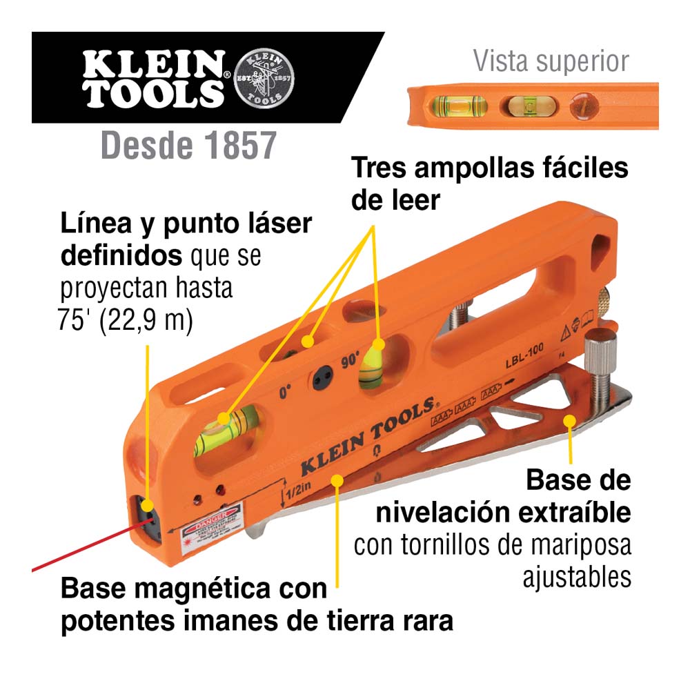 NIVEL DE BURBUJA CON LINEA LASER KLEIN TOOLS