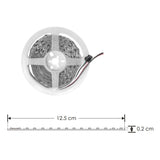 TIRA EXTRAPLANA DE LED 2835 5 M CON 120 LEDS POR M BLANCO CALIDO TIPO PIXEL 8W POR M OPTICA 120 PISTA DE COBRE ACABADO BLANCO CON AUTOADHESIVO 3M PCB 2 OZ DOBLE CARA 24 V CC IP20