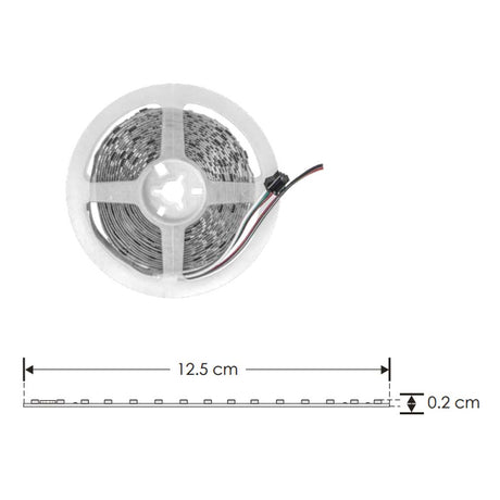 TIRA EXTRAPLANA DE LED 2216 5M CON 120 LEDS POR M BLANCO NEUTRO 9.6 W POR M OPTICA 120PISTA DE COBRE ACABADO BLANCO CON AUTO ADHESIVO 3M CRI 90 PCB 3 OZ DOBLE CARA 24V CC IP20