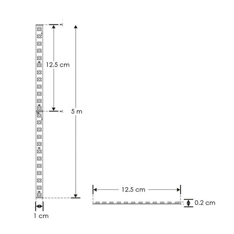 TIRA EXTRAPLANA DE LED 5050 5 M CON 96 LEDS POR M RGB 3 EN 1 TIPO PIXEL 14W POR M OPTICA 120 PISTA DE COBRE ACABADO BLANCO CON AUTOADHESIVO 3M PCB 2 OZ DOBLE CARA 24V CC IP20