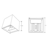 LUMINARIO DE PARED SOBREPONER CUBO DE LED NEGRO 6W BLANCO CALIDO 2 SALIDAS OPTICA AJUSTABLE 85-265V IP65 ILUMILEDS