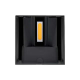 LUMINARIO DE PARED DE LED BLANCO CALIDO 6W CUBO 2 SALIDAS OPTICA AJUSTABLE DE SOBREPONER POLICARBONATO ACABADO NEGRO 85-265V CA IP65
