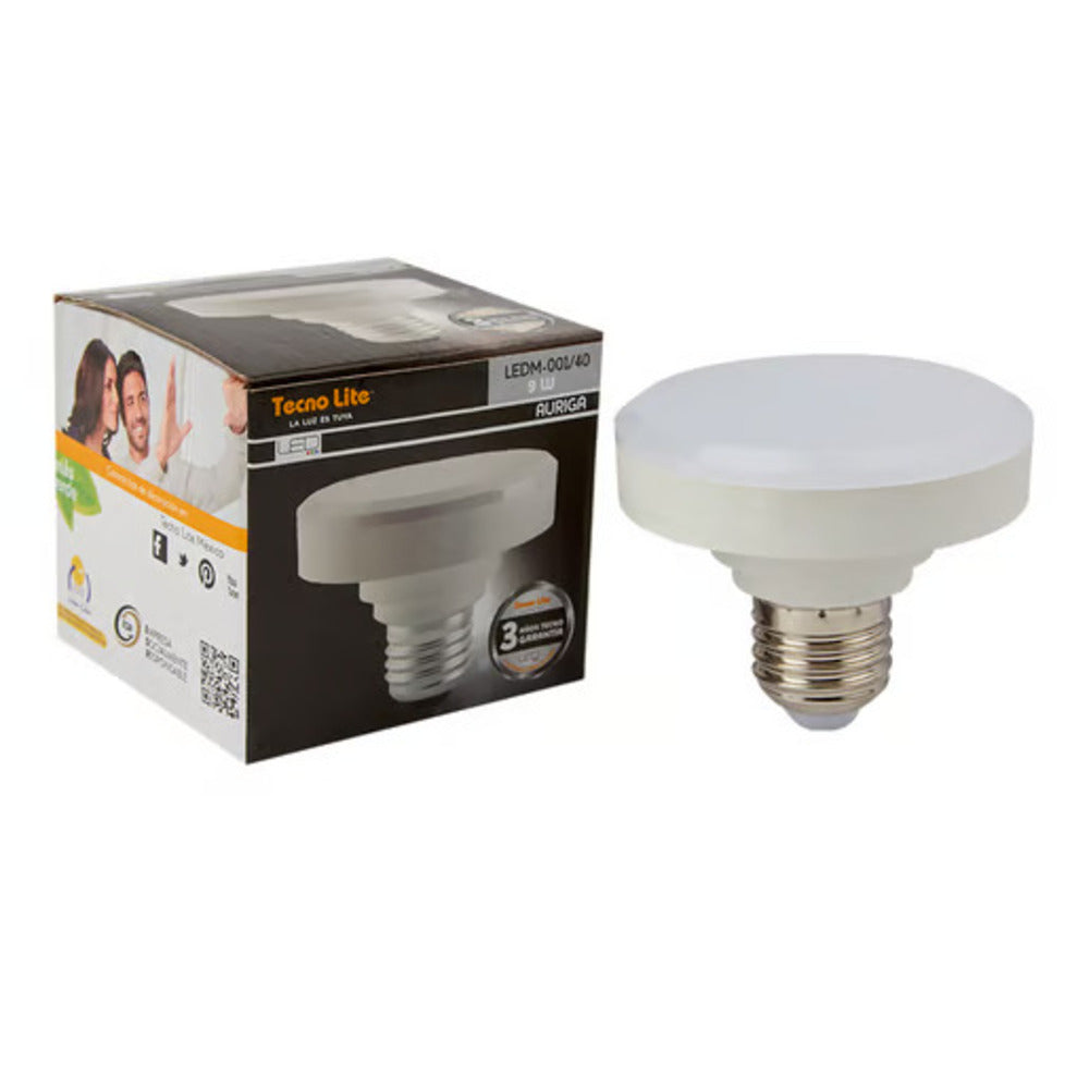 KIT DE 7 PIEZAS DE FOCO LED TECNOLITE MAJORIS CIRCULAR 9W LUZ BLANCA NEUTRA BASE E27 NO ATENUABLE