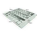 GABINETE INTERIOR EMPOTRADO LED T8 MODELO "E" 3X9W/85-265V. SIN TUBOS