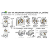 PORTALAMPARA FLUORESCENTE T-8 G13 13359-00N LEVITON