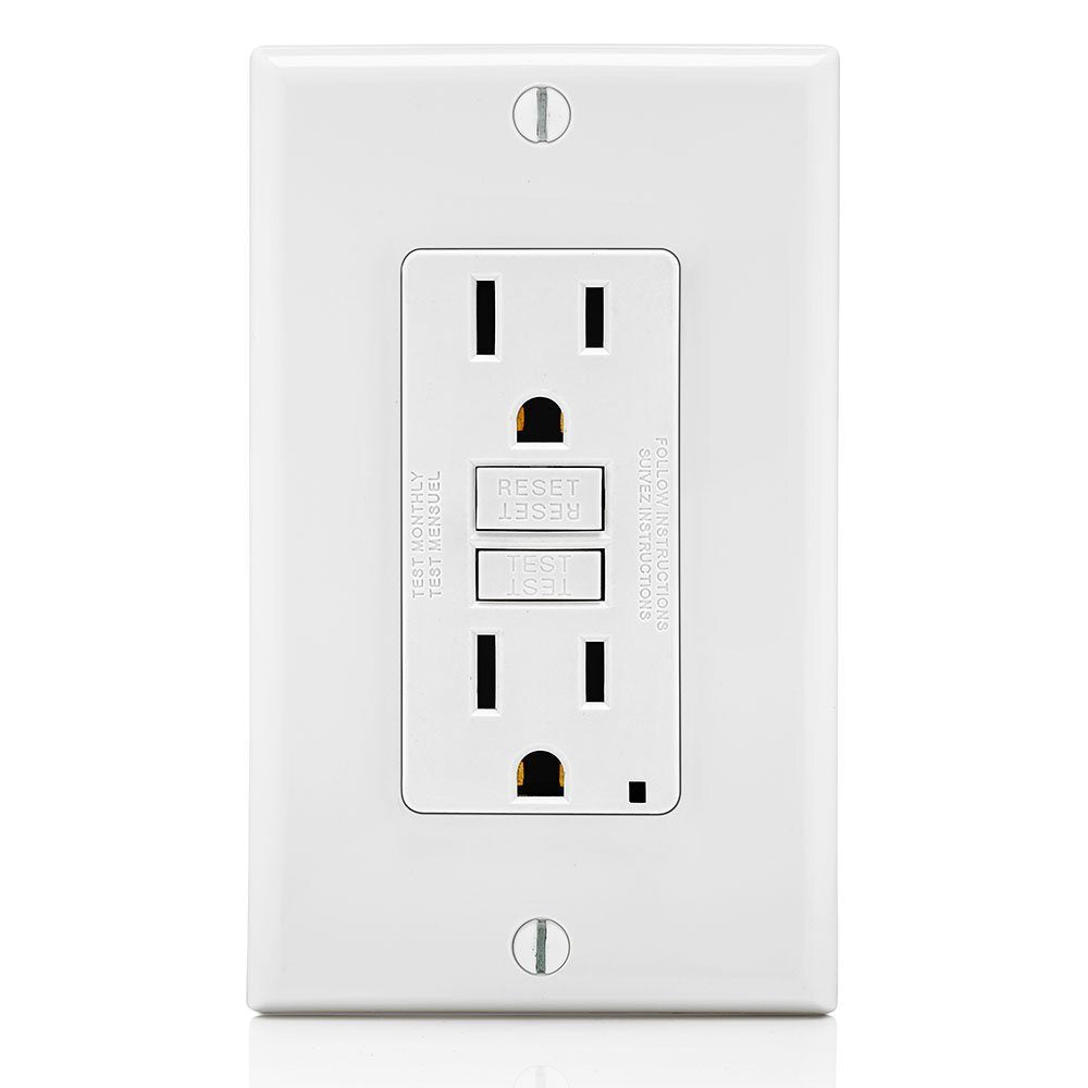 CONTACTO DUPLEX 15A/125V. C/ICFT SMART LOCK C/LED BLANCO N7599-00W // GFNT1-00W C/TAPA