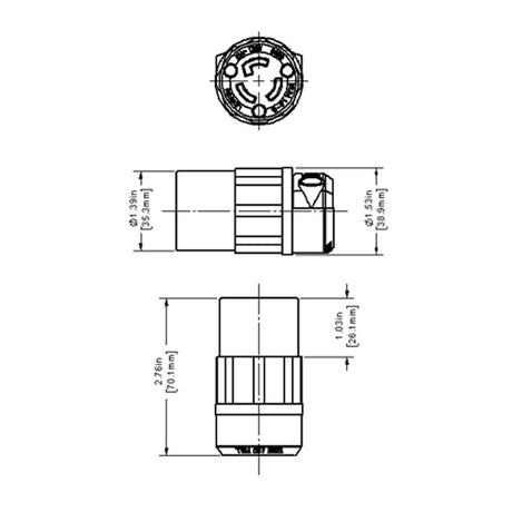 CONTACTO COLGANTE 2P-3H 15A/125V NEGRO 04729-00C LEVITON *** OFRECER CWL515C O HBL4729C O PSL515-C ***
