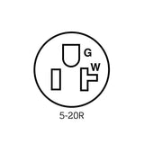 CONTACTO DUPLEX 20A/125V TIERRA AISLADA NARANJA GRADO IND. 05362-0IG LEVITON *** OFRECER IG5362 ***