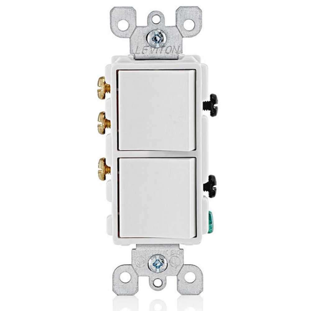 INT. DOBLE - UNO SENCILLO Y OTRO 3VIAS- DECORA 15A. 120/277V. BLANCO 05641-00W LEVITON