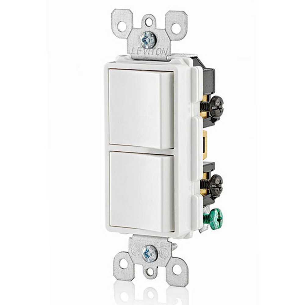 INT. DOBLE - UNO SENCILLO Y OTRO 3VIAS- DECORA 15A. 120/277V. BLANCO 05641-00W LEVITON