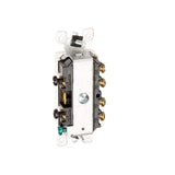 APAGADOR DUPLEX DECORA COMERCIAL 3 VIAS 15A. 120/277V. BLANCO 05643-00W LEVITON