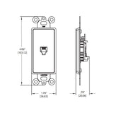 BASE CON JACK TELEF. DECORA 4 HILOS MARFIL 40649-00I LEVITON