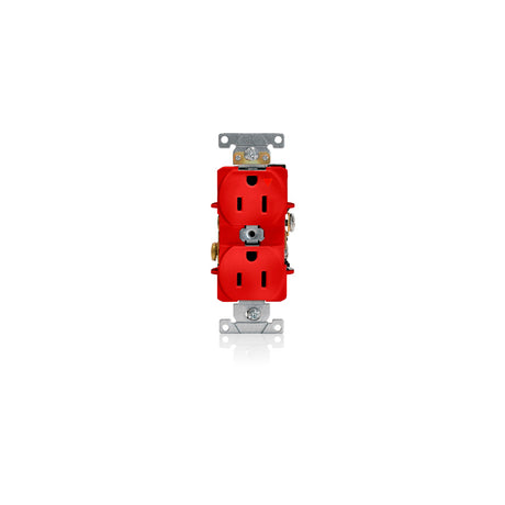 CONTACTO DUPLEX T. AISLADA GDO. HOSPITAL 2P-3H 15A/125V. ROJO 05262-IGR LEVITON *** OFRECER IG5262RN ***