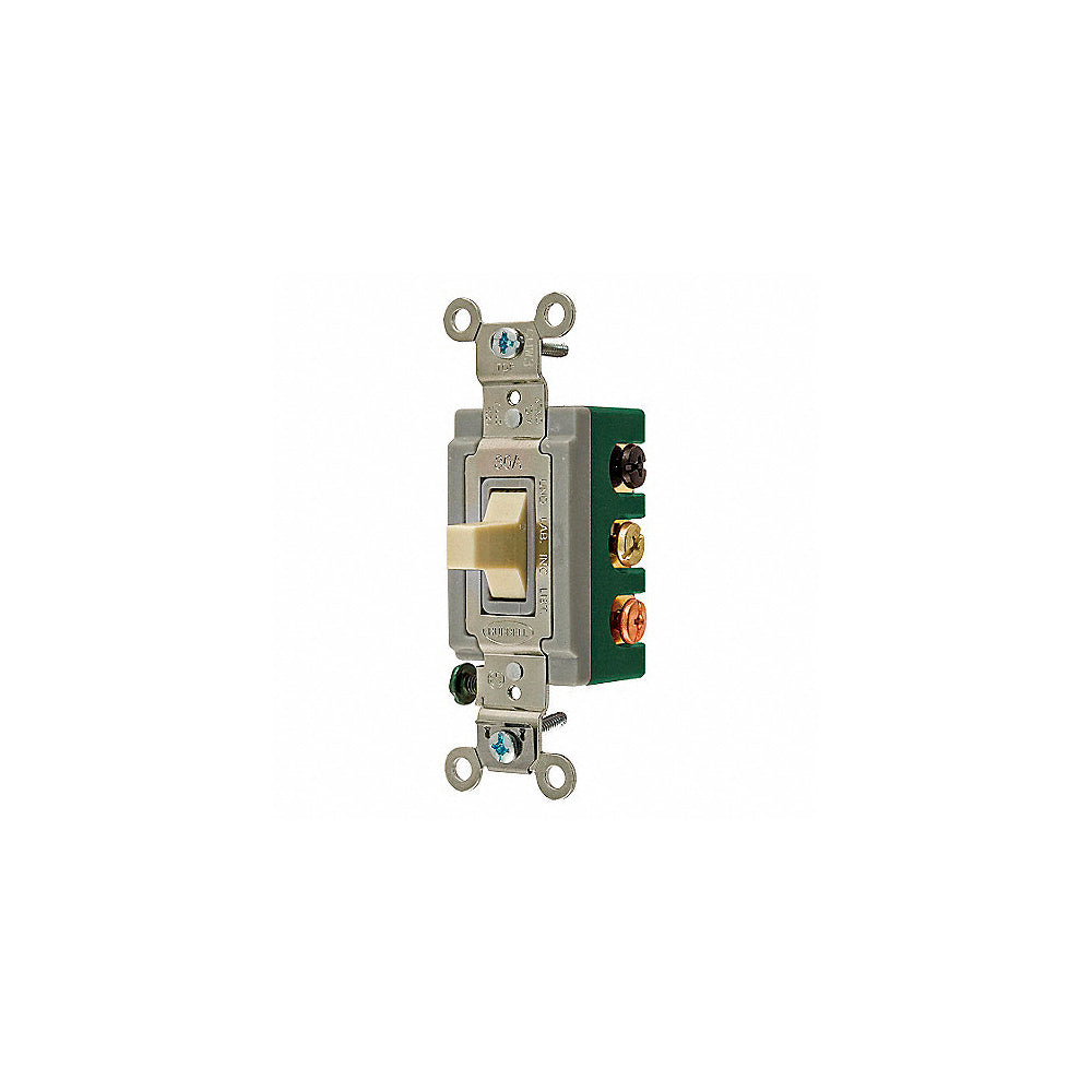APAGADOR PALANCA 2 POLOS 2HP 120/277V. 30A MARFIL 03032-02I LEVITON
