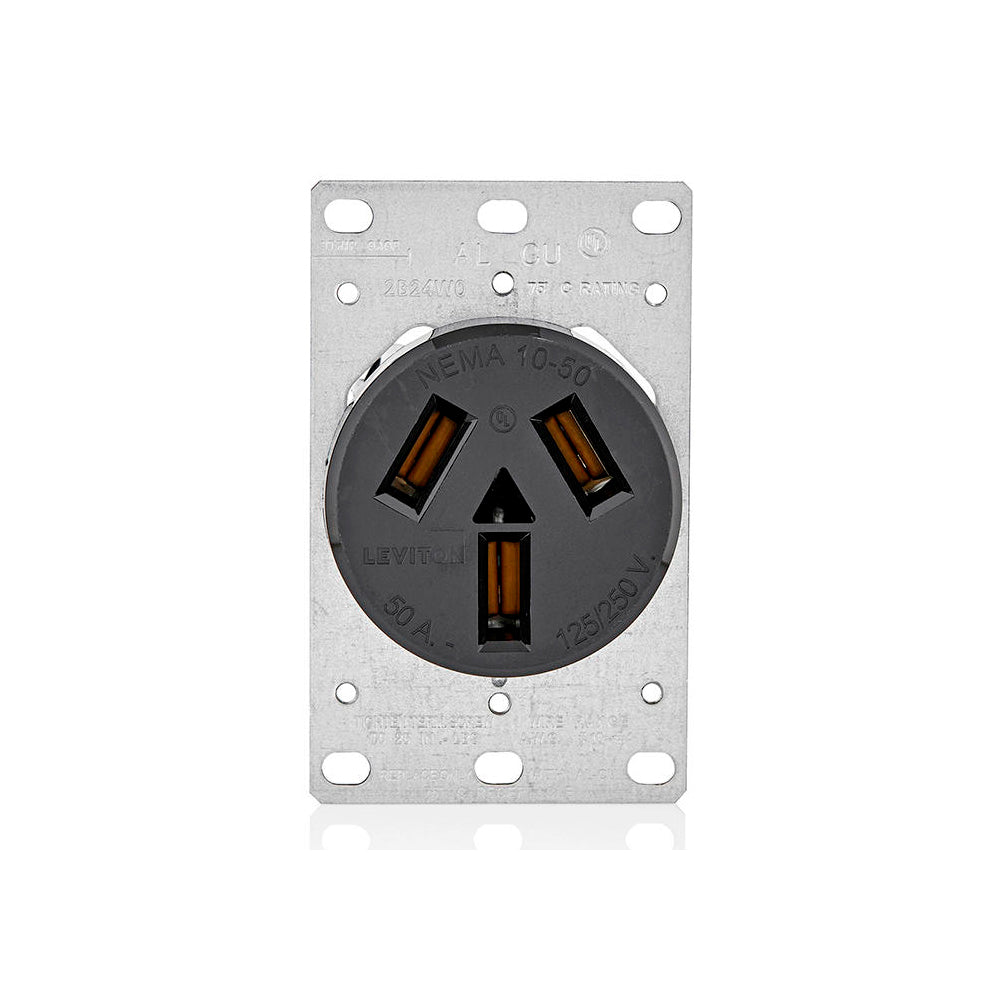 CONTACTO FIJO 50A. 125/250V. 3P-3H ENTRADA RECTA 05206-000 LEVITON