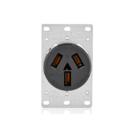 CONTACTO FIJO 50A. 125/250V. 3P-3H ENTRADA RECTA 05206-000 LEVITON