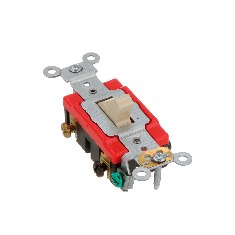 APAGADOR PALANCA GRADO INDUSTRIAL SILENCIOSO 2 POLOS 20A/120-277V. MARFIL 01222-02I LEVITON