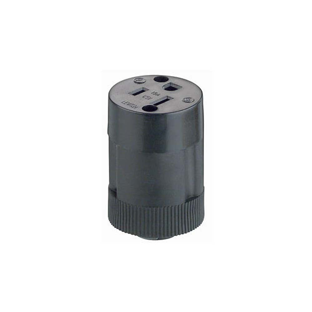 CONECTOR RESIDENCIAL COLGANTE ENTRADA RECTA 3X15 NEGRO 00114-000 LEVITON