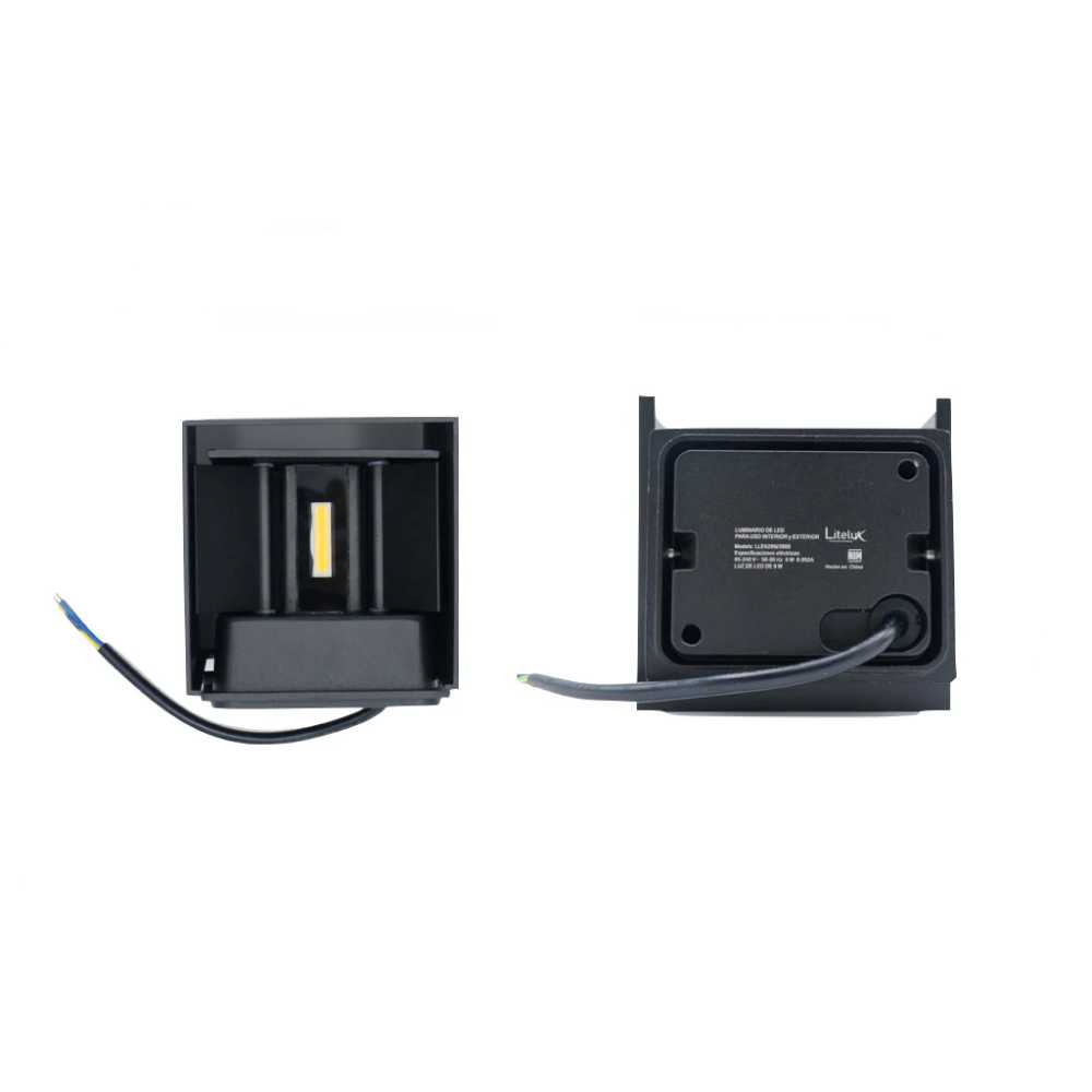 LUM DECORATIVO LED CUADRADO 6W 85-240V 3000K NEGRO