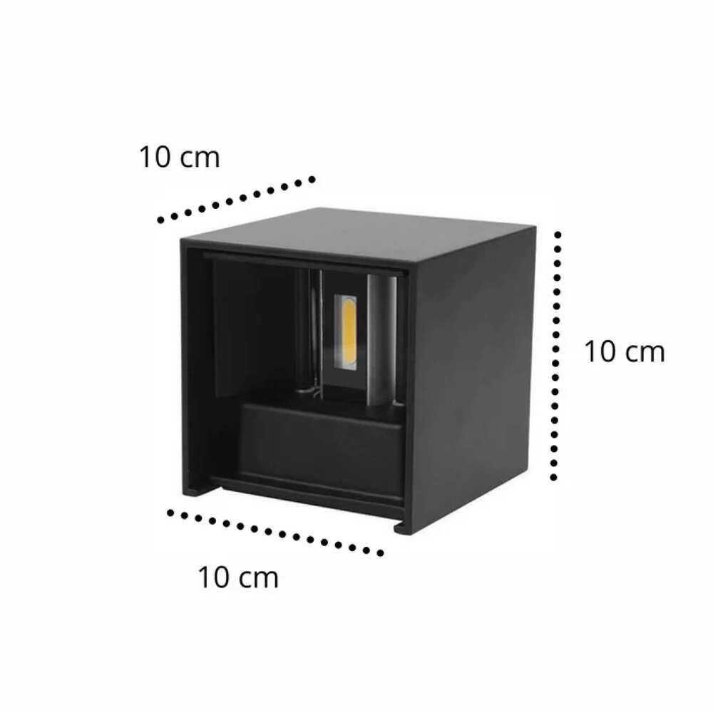 ARBOTANTE EXTERIOR LED 6W 3000K 100-240V IP54 10X10X10CM NEGRO TECNOLED