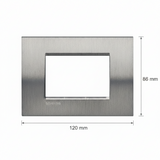 PLACA RECTANGULAR COLOR ACERO PULIDO 3 MOD. LNA4803ACS LIVING Y LIGHT