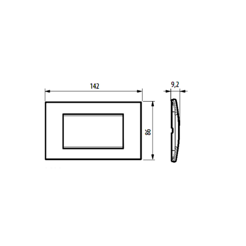 PLACA RECTANGULAR COLOR NEGRO ANTRACITA 4 MOD. LNA4804AR LIVING Y LIGHT