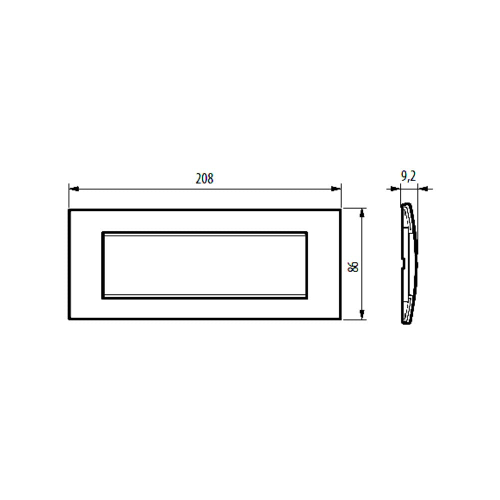 PLACA RECTANGULAR COLOR NEGRO ANTRACITA 7 MOD. LNA4807AR LIVING Y LIGHT