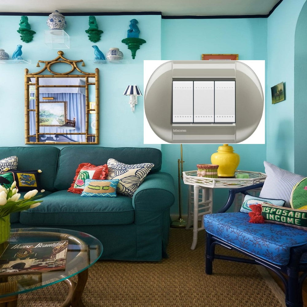 PLACA ELIPTICA COLOR TITANIO 3 MOD. LNB4803TC LIVING Y LIGHT