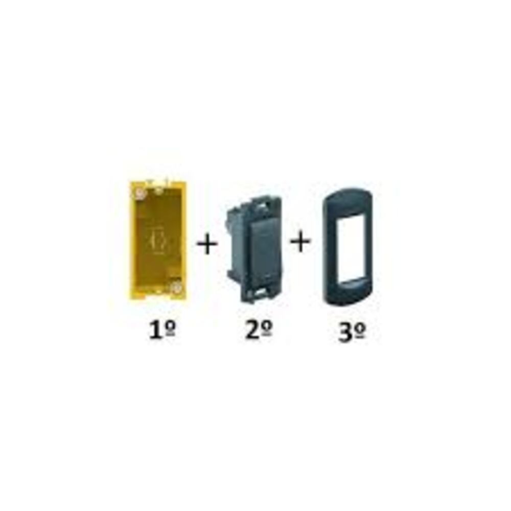 PLACA CANCEL COLOR NEGRO ANTRACITA 1 MOD. LND4811AR LIVING Y LIGHT