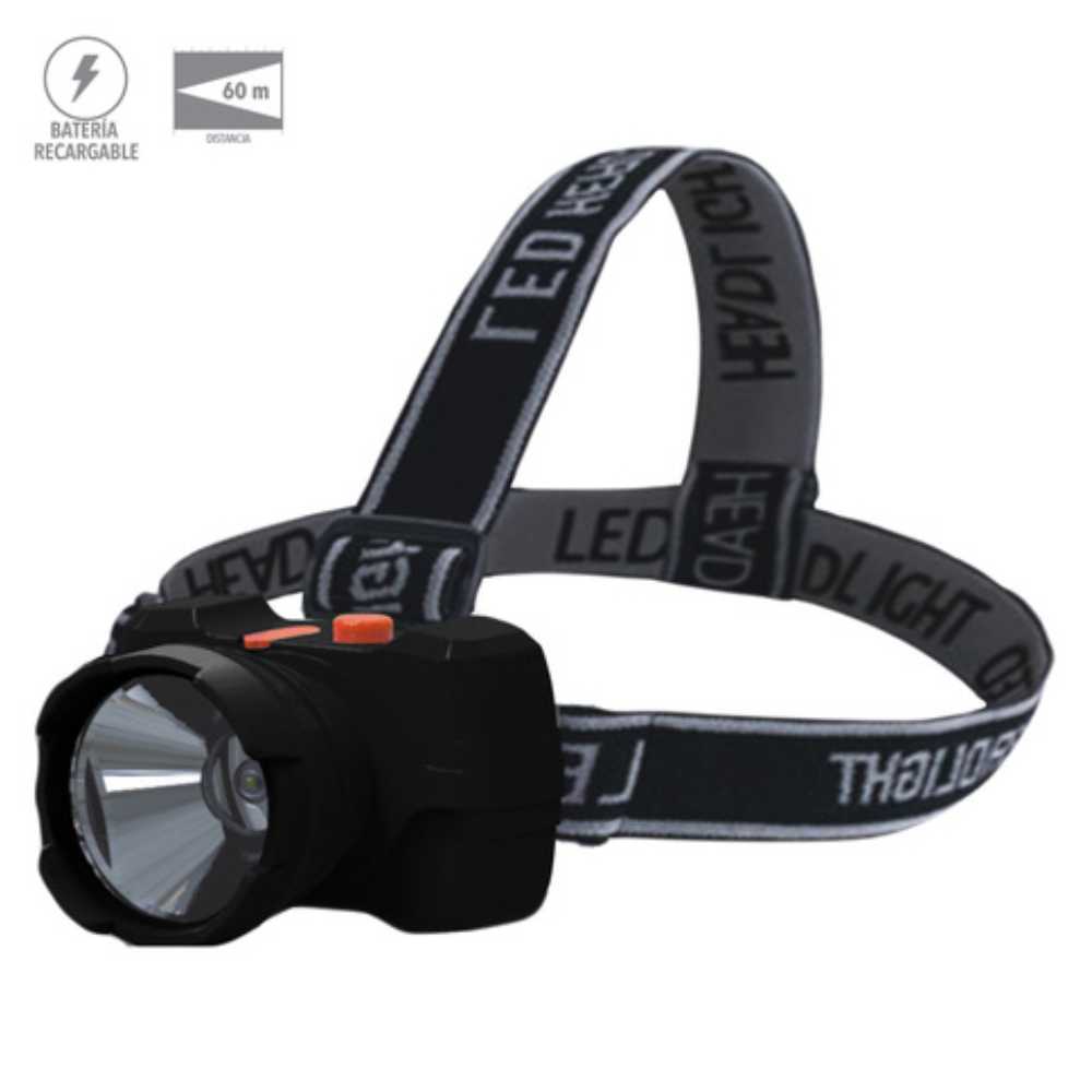 LINTERNA LED TECNOLITE TESTA TIPO MINERO 1W LUZ DE DÍA ATENUABLE BATERÍAS INCLUIDAS