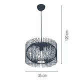 LUMINARIO COLGANTE PARA TECHO ORBITA DOBLE SOCKET E27 IP20 FRMA CILINDRICA CON ELIPSOIDE INSCRITO MCA LUZIRE
