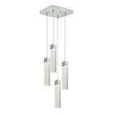 CANDIL COLGANTE CROMADO CRISTAL CUADRADO 4 LUCES 20 W