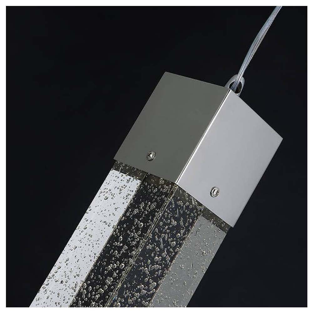 CANDIL COLGANTE NEGRO CRISTAL CUADRADO 4 LUCES 20 W