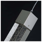 CANDIL COLGANTE NEGRO CRISTAL CUADRADO 4 LUCES 20 W