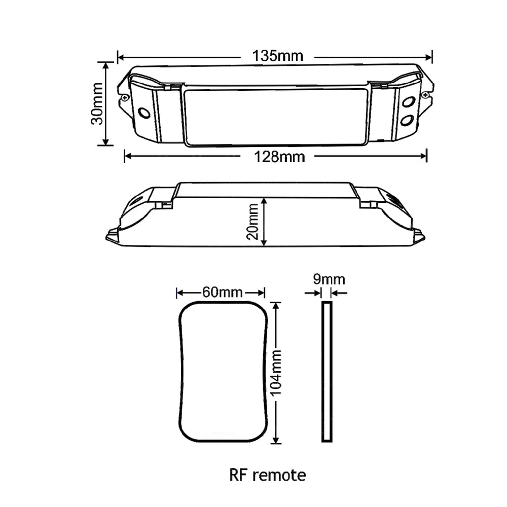 CONTROLADOR 12/24V P/ TIRAS MONOCROMATICAS INCLUYE CONTROL REMOTO ***HAE 2024***
